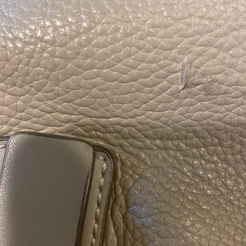 Ted Baker Ash Gray Medium/ Large Bag Handbag Genuine Leather Rose Gold Metal - Picture 16 of 16